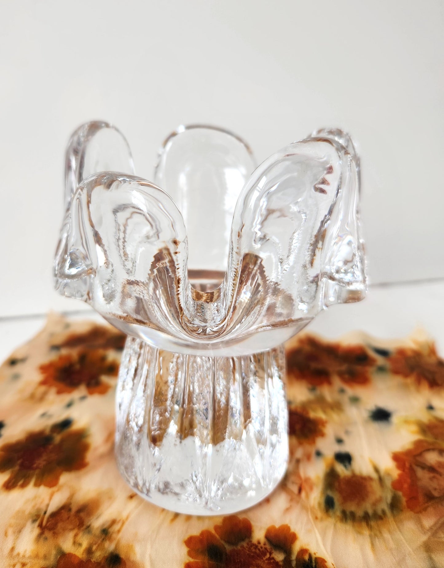 Swedish Sunflower Crystal Votive Holder