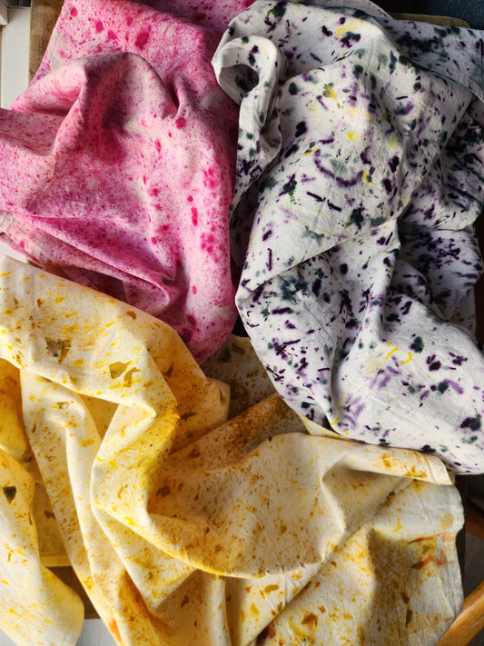 Abstract Botanically Dyed Recycled Cotton Tea Towel