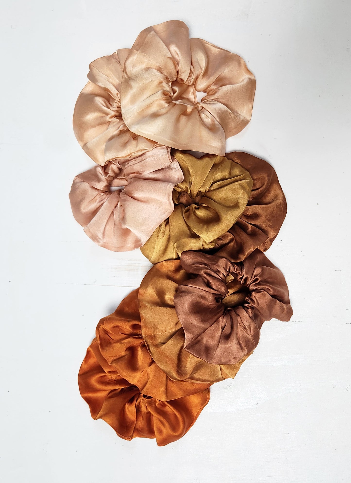 EARTH TONES Solid Botanically Dyed Silk Hair Scrunchie
