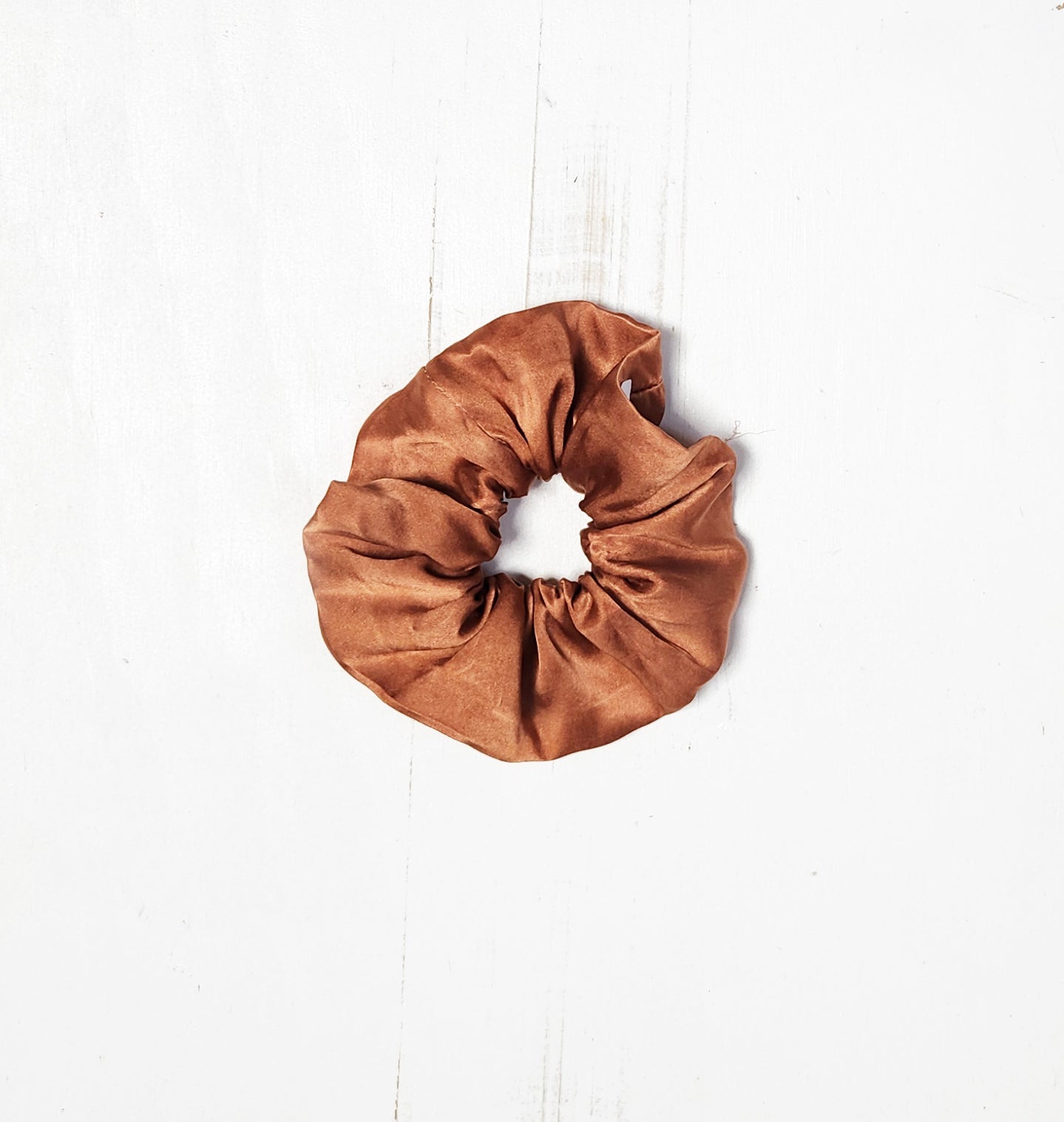 EARTH TONES Solid Botanically Dyed Silk Hair Scrunchie