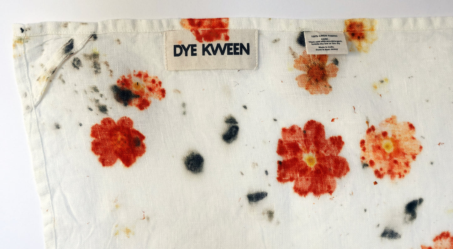 Paño de cocina tipo saco de harina con estampado floral