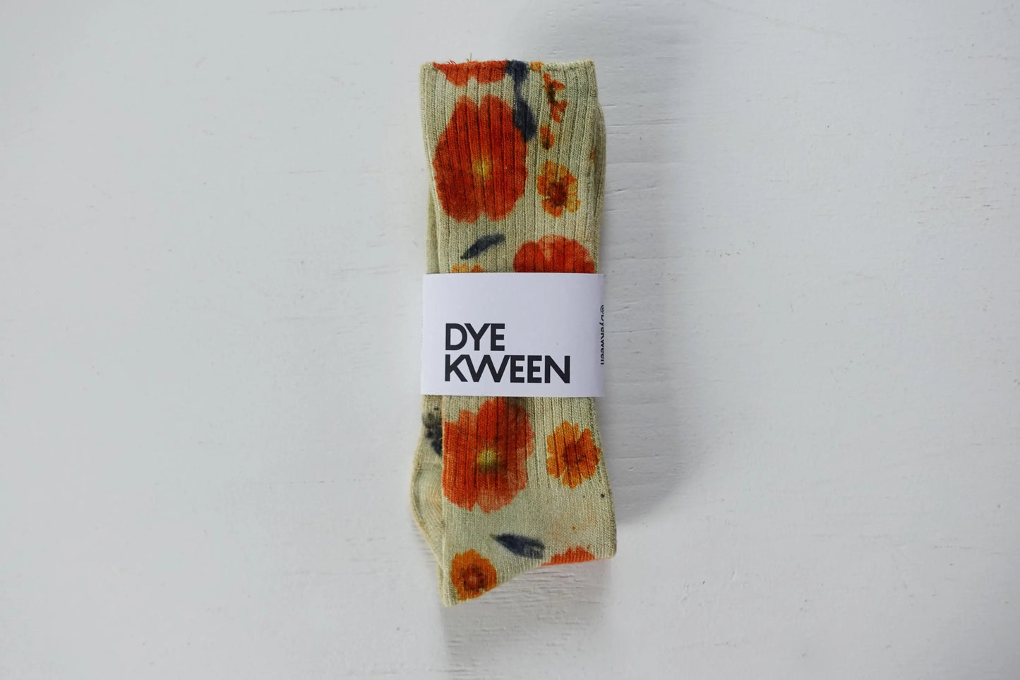 Hand-dyed Color Block Flower Power Socks