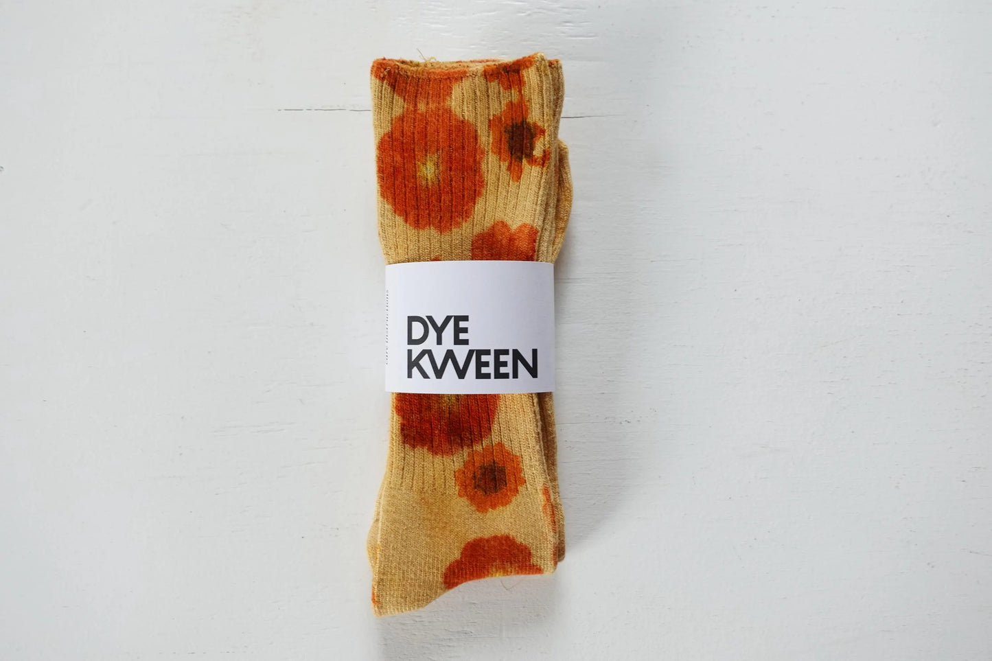 Hand-dyed Color Block Flower Power Socks