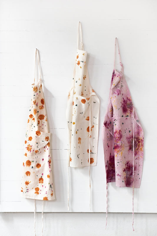 Botanically Dyed Linen Apron