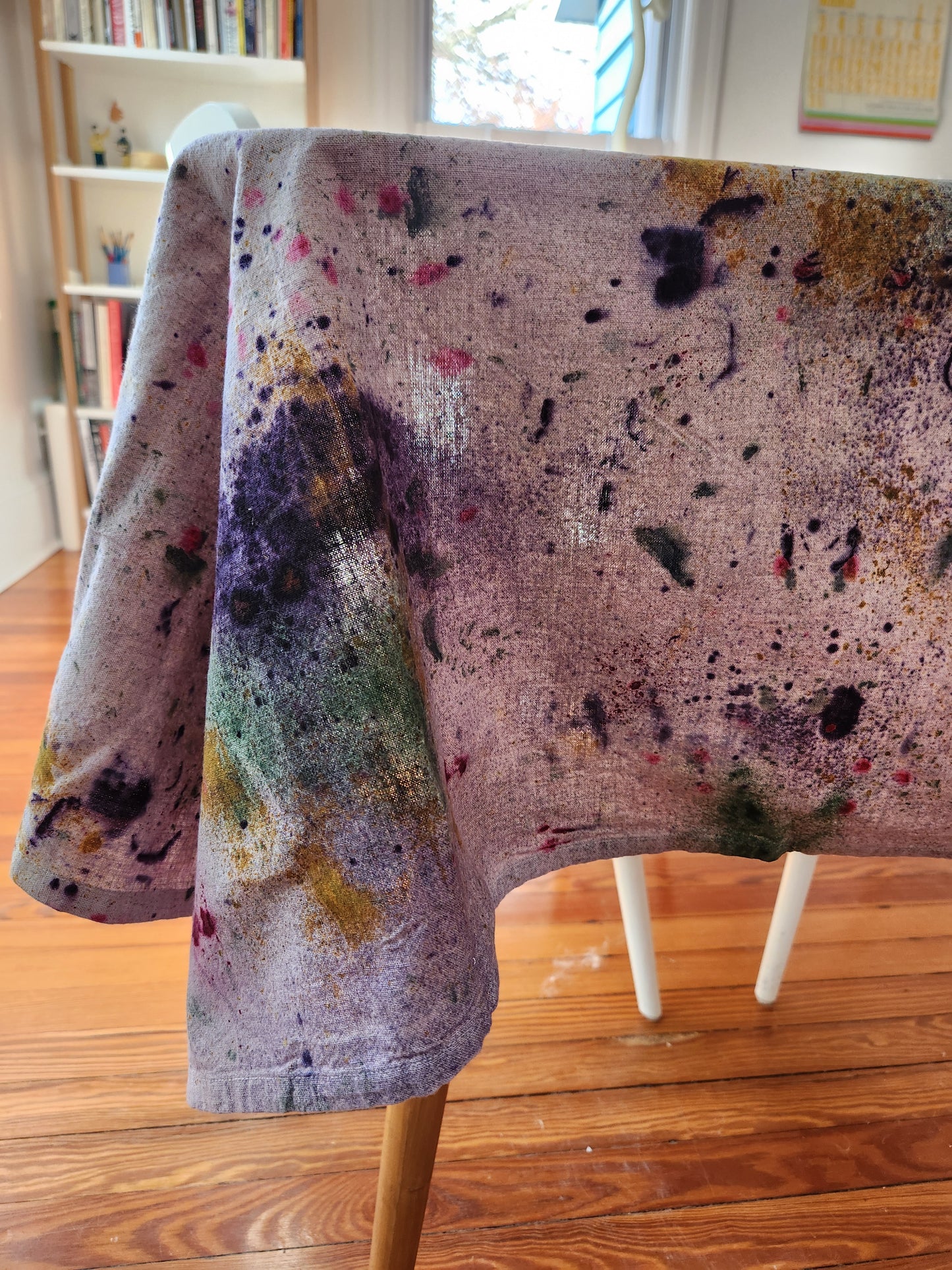Abstract Speckled Dyed Linen Blend Tablecloth