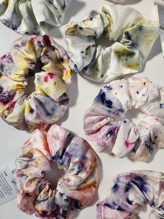 Botanically Dyed Silk Hair Scrunchie