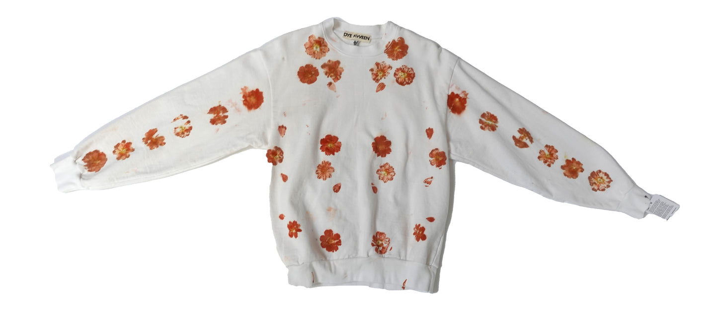 Flower Dyed Crewneck Sweatshirt Size M