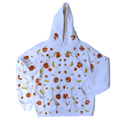 Flower Dyed Hoodie Sweatshirt Size M