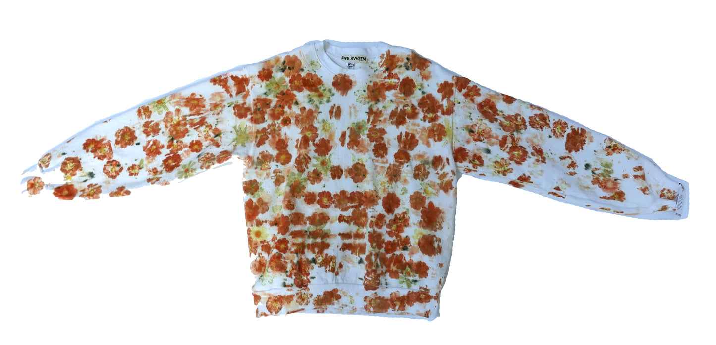 Flower Dyed Crewneck Sweatshirt Size L