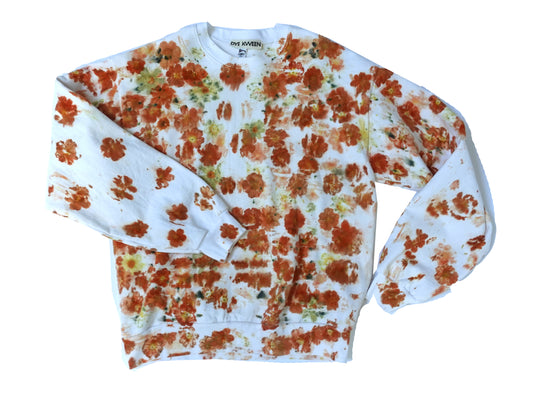 Flower Dyed Crewneck Sweatshirt Size L