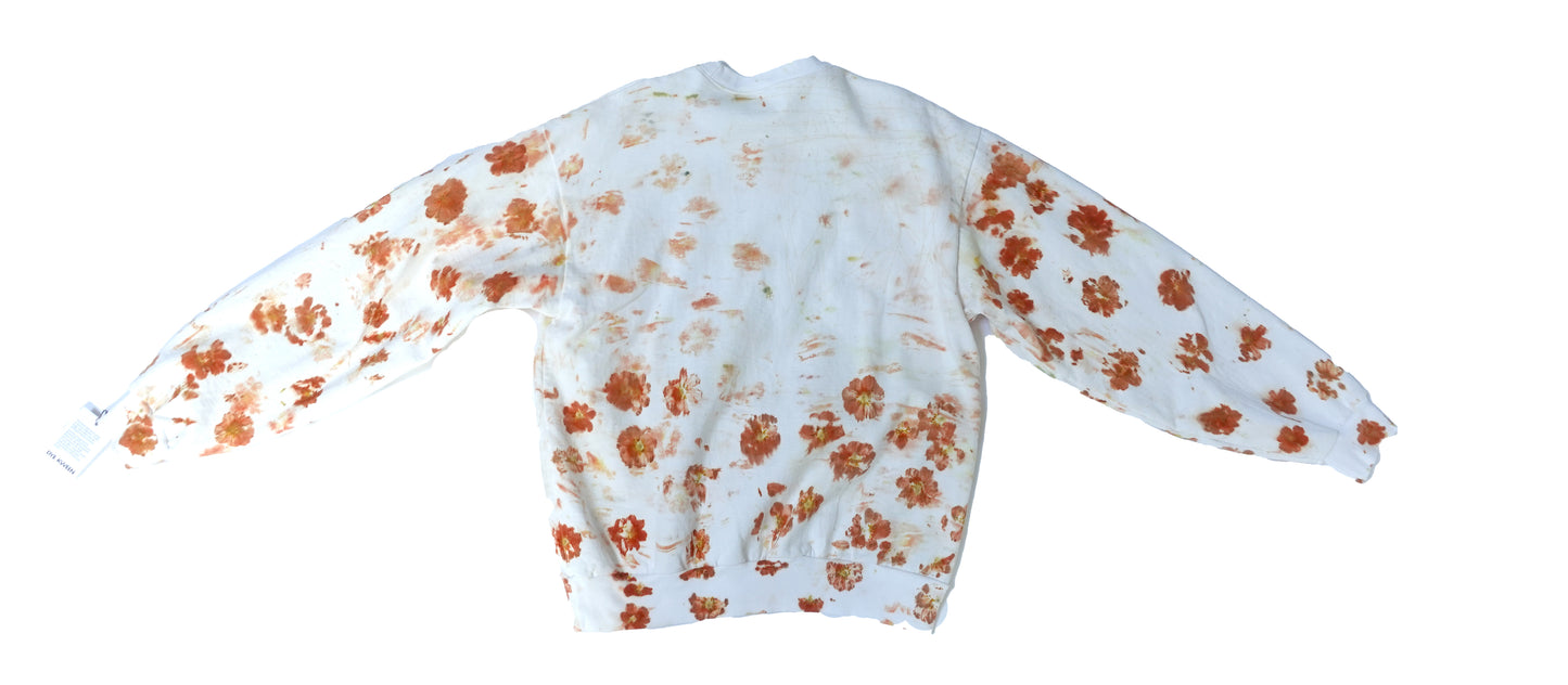 Flower Dyed Crewneck Sweatshirt Size L