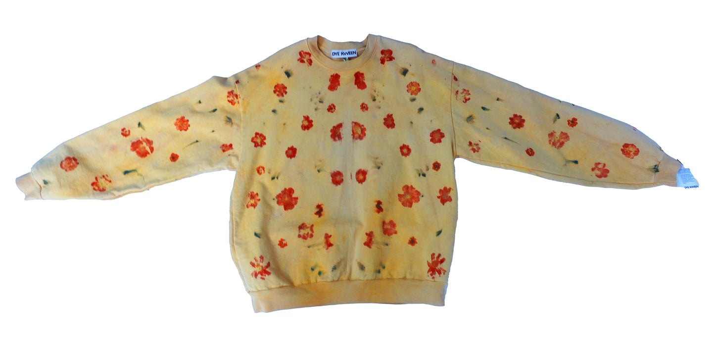 Flower Dyed Crewneck Sweatshirt Size XL