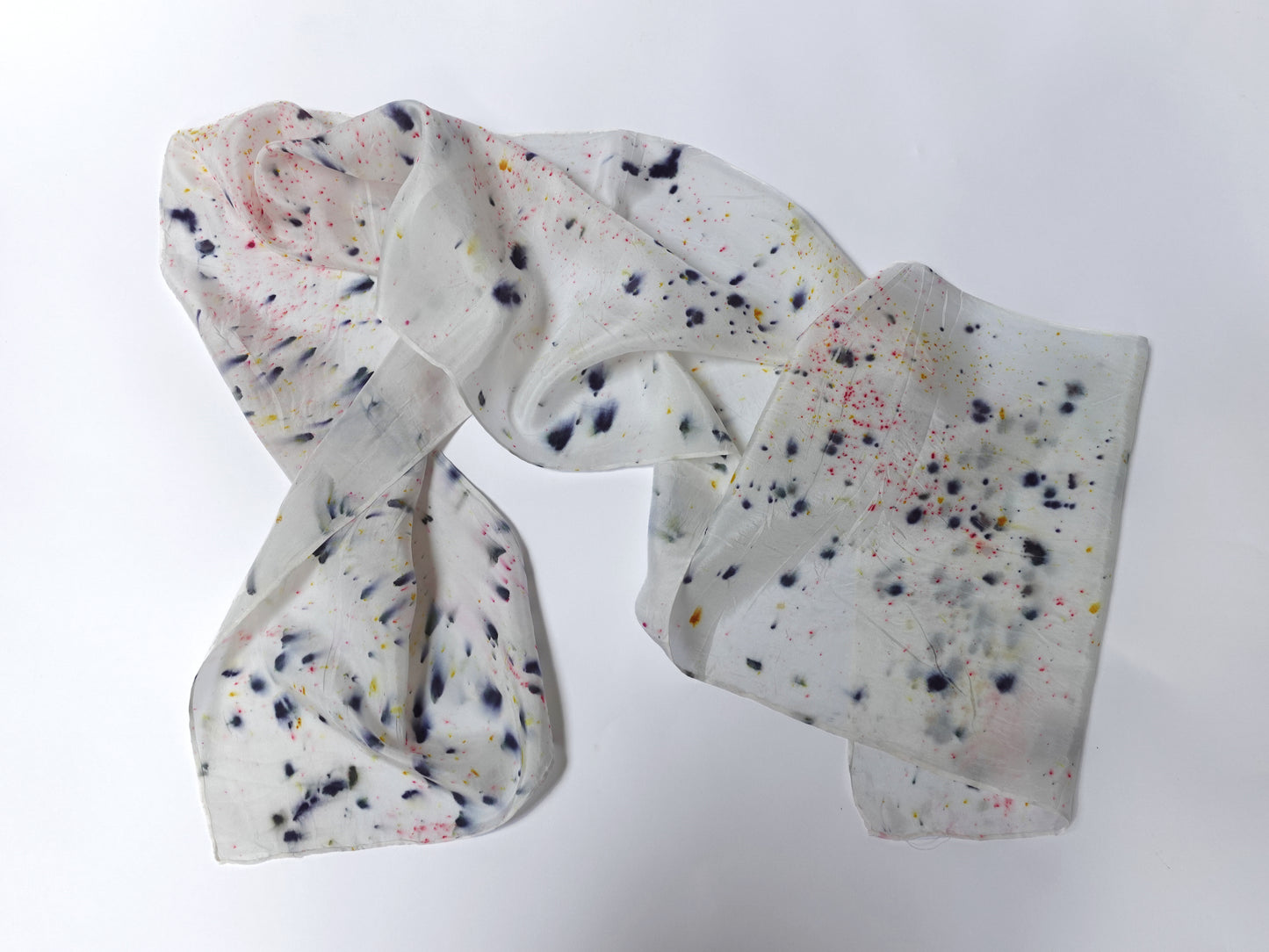 Speckle Print Botanically Dyed Silk Oblong Scarf