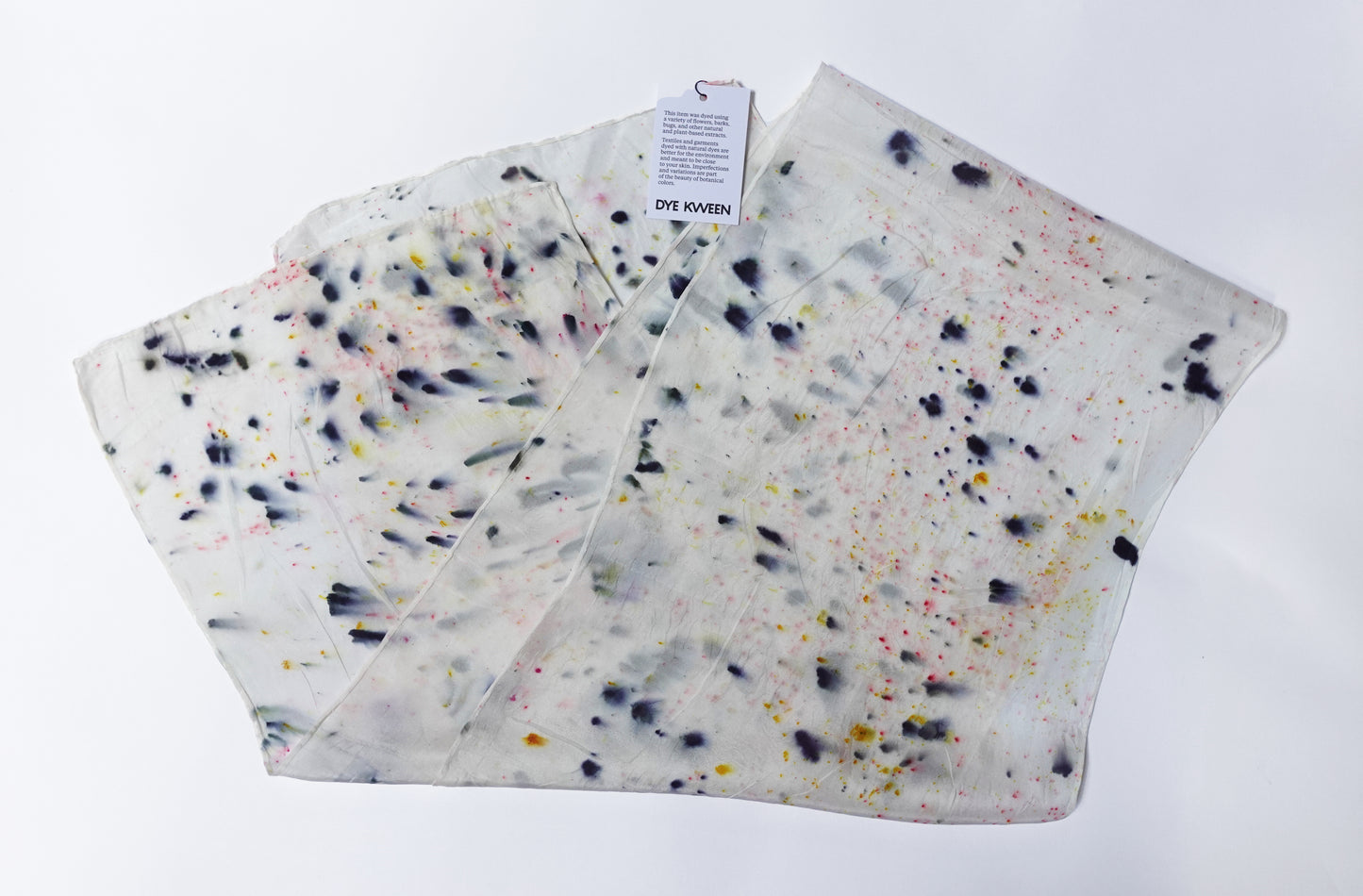 Speckle Print Botanically Dyed Silk Oblong Scarf