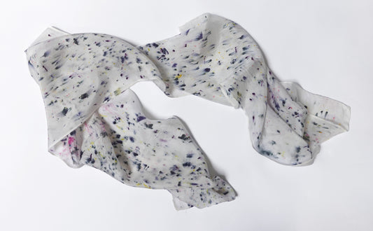 Speckle Print Botanically Dyed Silk Oblong Scarf