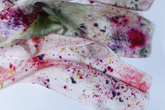 Galaxy Print Botanically Dyed Silk Oblong Scarf