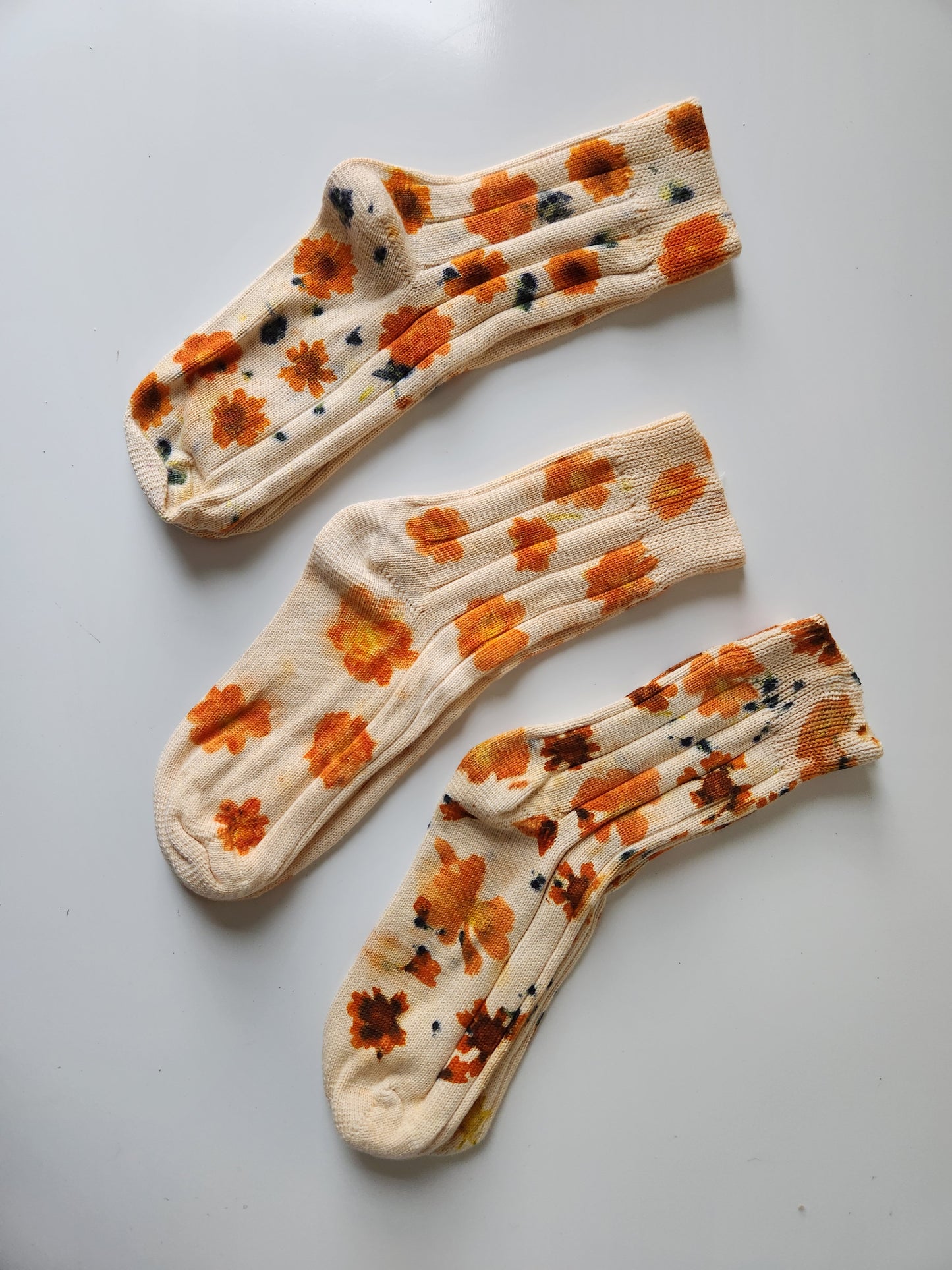 Chaussettes italiennes en tricot de coton - Flower Power