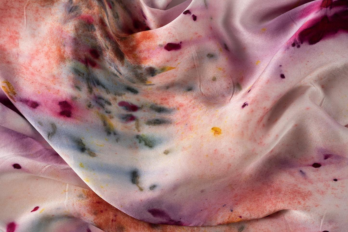 Abstract Botanically Dyed Silk Pillowcase