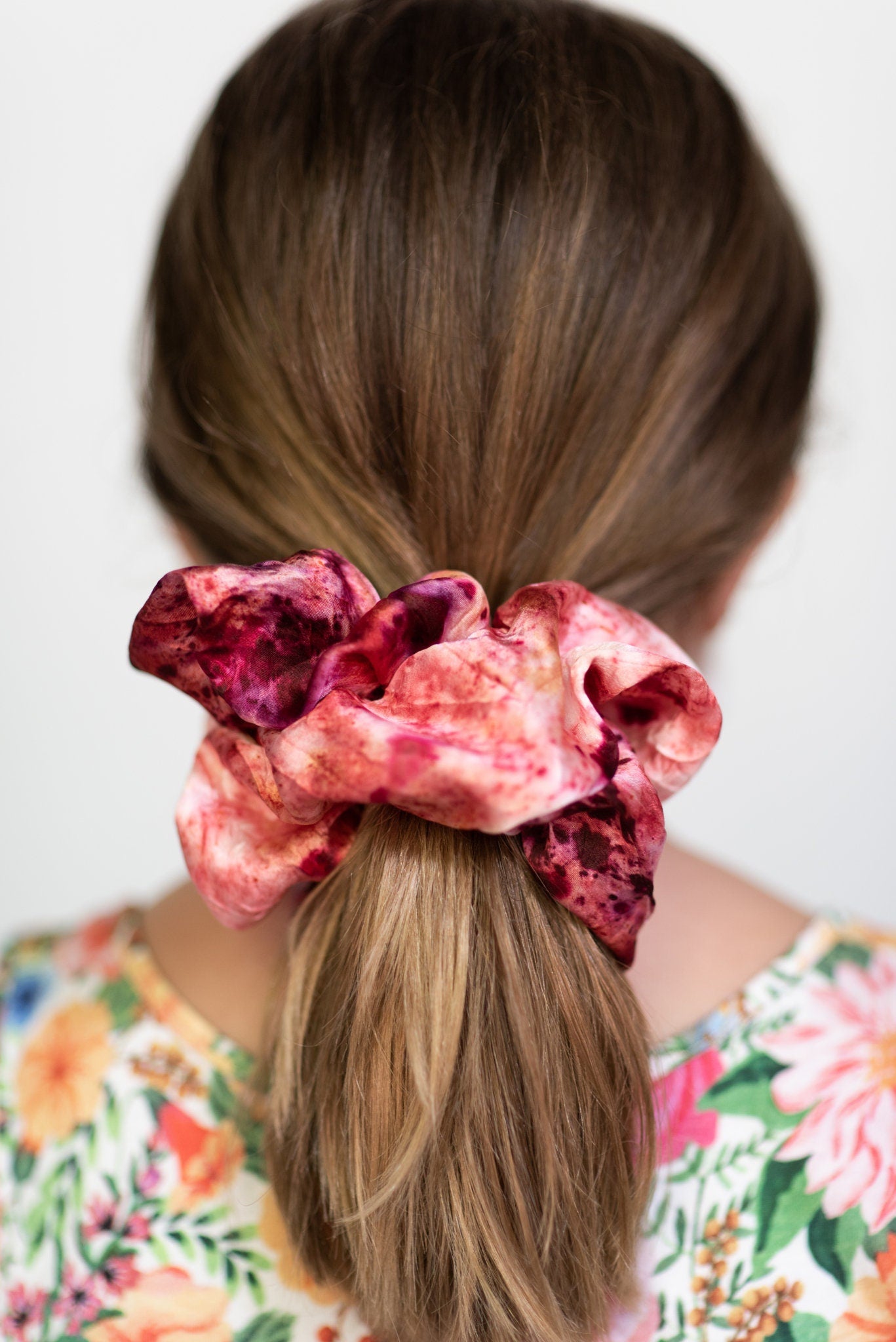 Botanically Dyed Silk Hair Scrunchie